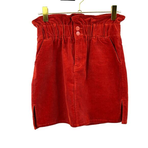 SHINESTAR SIZE LARGE ORANGE CORDUROY SHORT SKIRT‎ - Picture 1 of 7